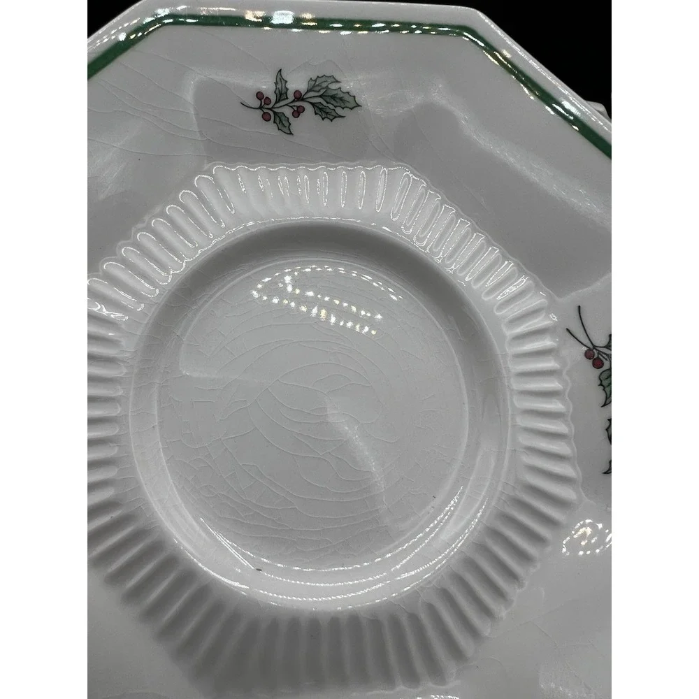 🎄‎ Nikko Christmastime Coffee Cup & Saucer Set–Holly & Christmas Tree–Vintage☕